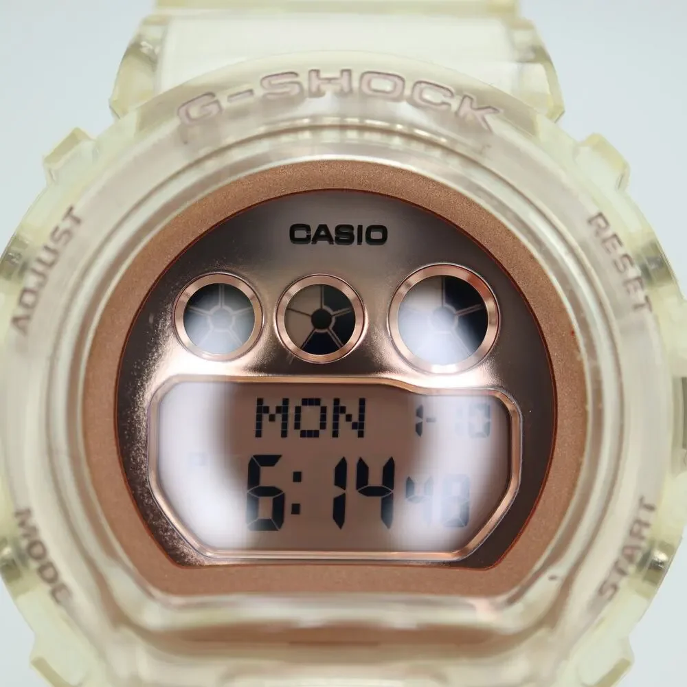 Casio G Shock Clear Rose Gold Tone 46mm Watch Chrono GMD-S6900SR w New Battery